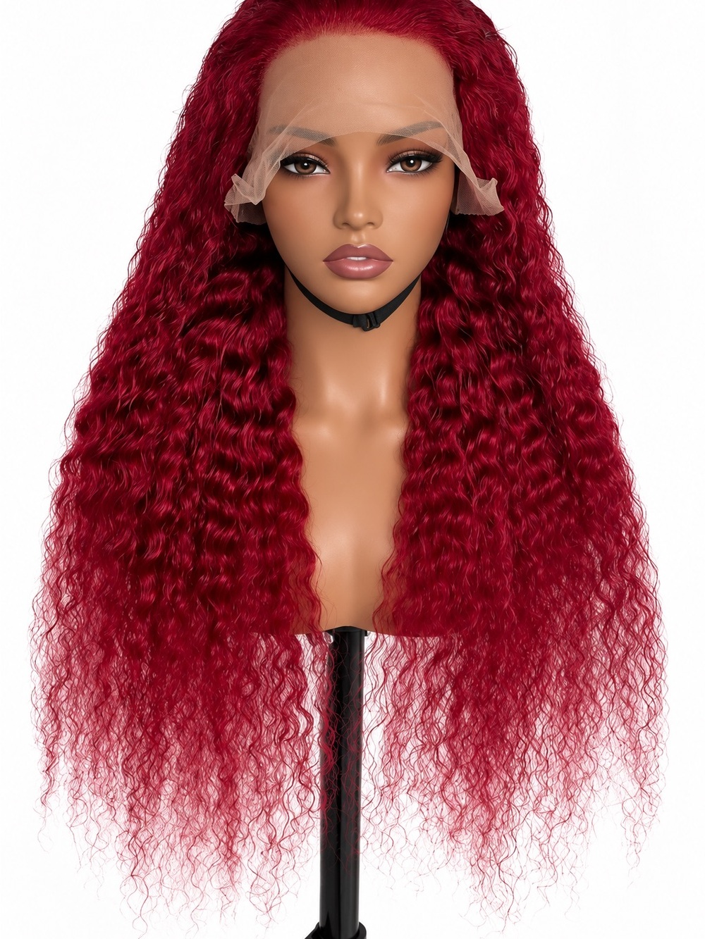 Burgundy Kinky Curly Hair 30 Inch Human Hair Wig NWT